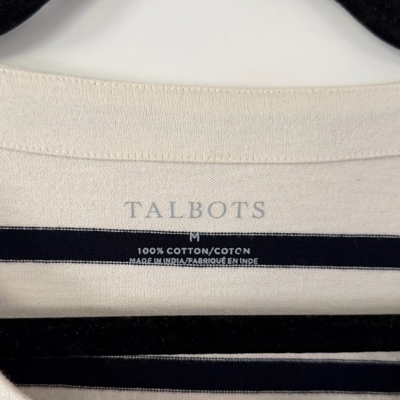 Talbots Lace Up Long Sleeve Striped Top - Picture 8 of 8